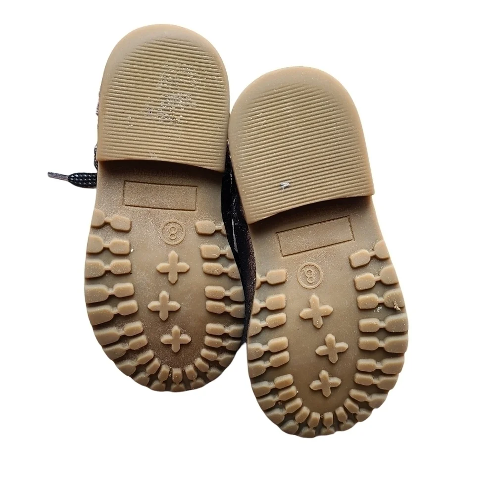 Baby Gap Faux Fur Trim and Sparkle Booties, Size 8 toddler